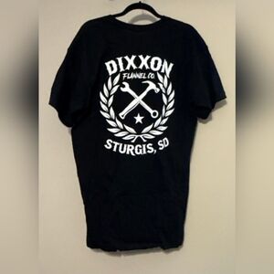 NWT Men's Dixxon Black Tee Short Sleeve White Sketchy Crest Size 2XL & XL